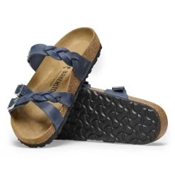 Birkenstock Women's Franca Oiled Leather - Navy (Regular Width) -Sandals Outlet 1025054 sole 00532.1688054940