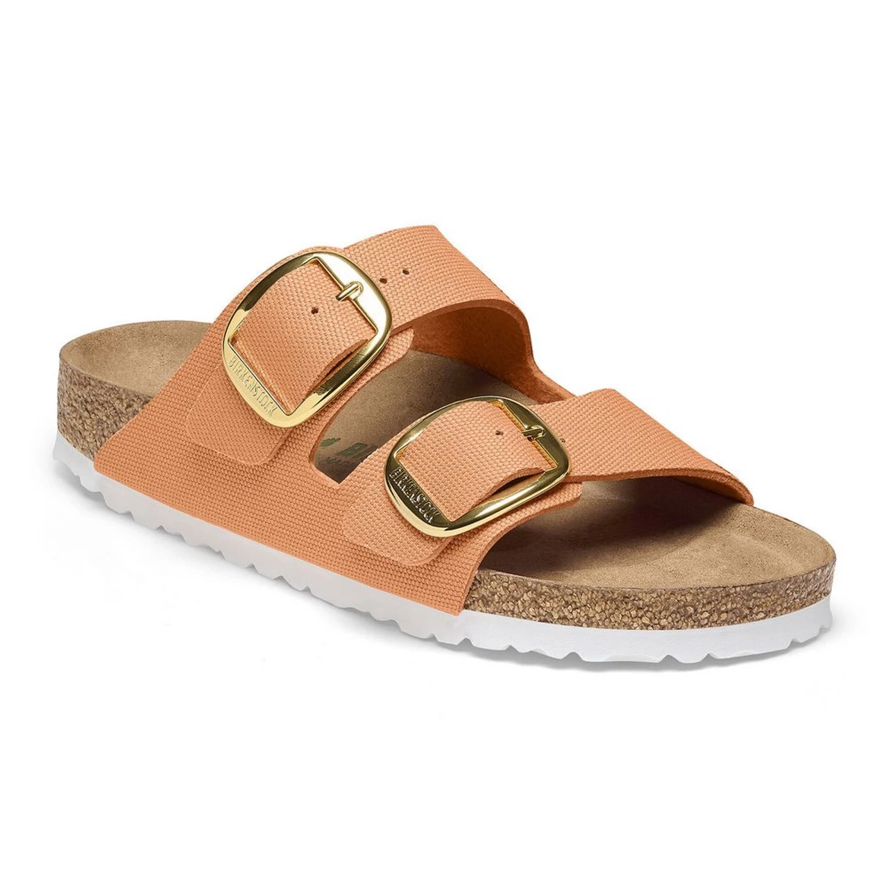 Birkenstock Women's Arizona Big Buckle Rivet Logo Vegan Canvas - Papaya 3 Birkenstock Women's Arizona Big Buckle Rivet Logo Vegan Canvas - Papaya