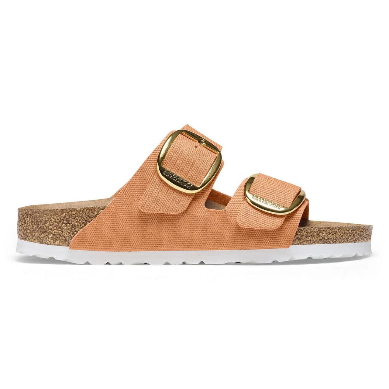 Birkenstock Women's Arizona Big Buckle Rivet Logo Vegan Canvas - Papaya 4 Birkenstock Women's Arizona Big Buckle Rivet Logo Vegan Canvas - Papaya - Image 2