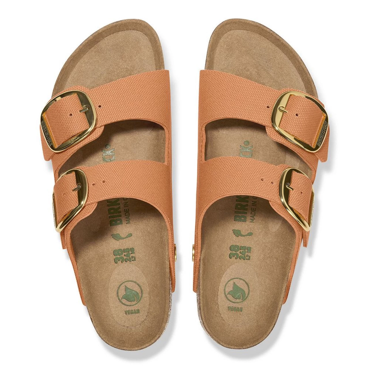 Birkenstock Women's Arizona Big Buckle Rivet Logo Vegan Canvas - Papaya 7 Birkenstock Women's Arizona Big Buckle Rivet Logo Vegan Canvas - Papaya - Image 5