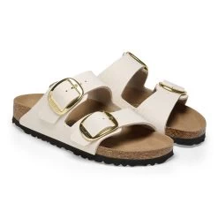 Birkenstock Women's Arizona Big Buckle Rivet Logo Vegan Canvas - Eggshell 10 Birkenstock Women's Arizona Big Buckle Rivet Logo Vegan Canvas - Eggshell -Sandals Outlet 1025538 pair 61297.1699224405