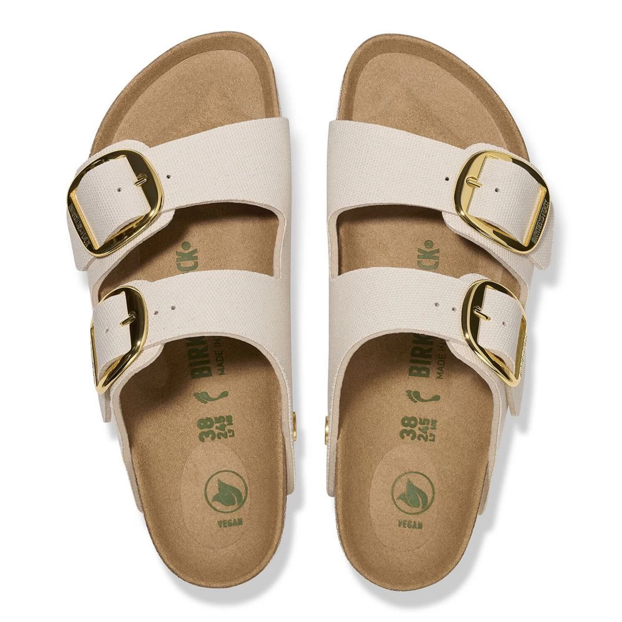 Birkenstock Women's Arizona Big Buckle Rivet Logo Vegan Canvas - Eggshell 7 Birkenstock Women's Arizona Big Buckle Rivet Logo Vegan Canvas - Eggshell - Image 5