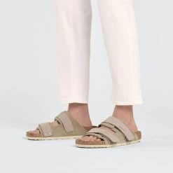 Birkenstock Uji Nubuck/Suede Leather - Taupe (Regular Width) -Sandals Outlet 1025690 f look m 91877.1691081321