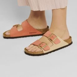 Birkenstock Women's Arizona Nubuck Leather - Mars Red / Sandcastle (Narrow Width) 15 Birkenstock Women's Arizona Nubuck Leather - Mars Red / Sandcastle (Narrow Width) -Sandals Outlet 1025757 f closeup f 36620.1686768799