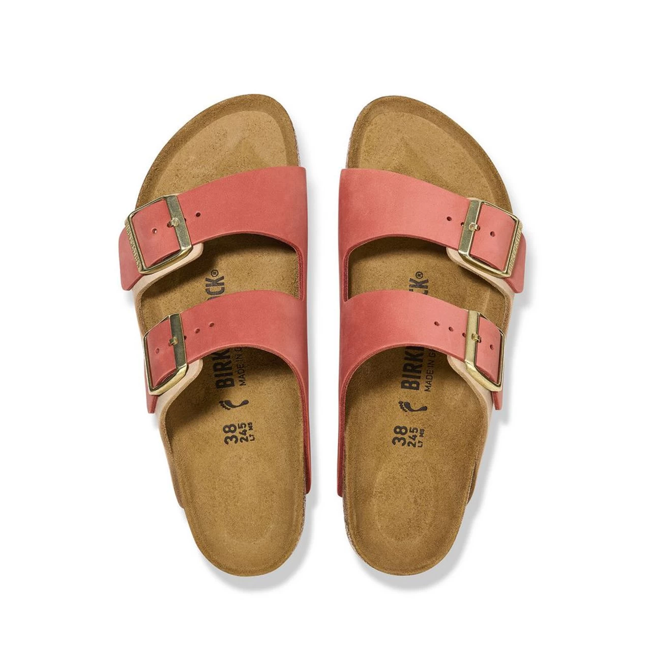 Birkenstock Women's Arizona Nubuck Leather - Mars Red / Sandcastle (Narrow Width) 7 Birkenstock Women's Arizona Nubuck Leather - Mars Red / Sandcastle (Narrow Width) - Image 5