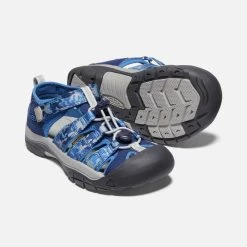 KEEN Big Kids' Newport H2 Sandals - Camo / Bright Cobalt -Sandals Outlet 1026278 PPS PDP 08447.1649966793