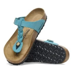 Birkenstock Women's Gizeh Oiled Leather - Biscay Bay (Regular Width) -Sandals Outlet 1026324 sole 19608.1712092754