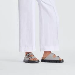 Birkenstock Women's Arizona Chunky Birko-Flor - Stone Coin (Narrow Width) -Sandals Outlet 1026879 f look f 35353.1709153255