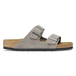 Birkenstock Arizona Suede Embossed - Dotted Stone Coin (Narrow Width) -Sandals Outlet 1026988 side 53925.1711477177