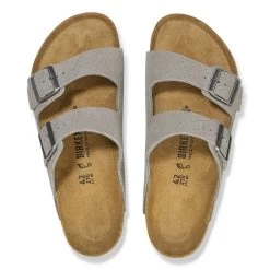 Birkenstock Arizona Suede Embossed - Dotted Stone Coin (Narrow Width) -Sandals Outlet 1026988 top 68867.1711477314