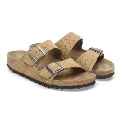 Birkenstock Arizona Suede Embossed - Dotted New Beige (Narrow Width) 10 Birkenstock Arizona Suede Embossed - Dotted New Beige (Narrow Width) -Sandals Outlet 1027075 pair 19512.1711990358
