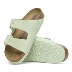 Birkenstock Arizona Soft Footbed Suede Leather - Faded Lime (Narrow Width) -Sandals Outlet 1027662 sole 77030.1713301324