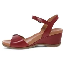 Dansko Women's Arielle - Red Glazed Leather -Sandals Outlet 1613221200 SDL 66798.1711643258