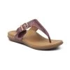 Aetrex Women's Rita Adjustable Thong Sandal - Pink Snake