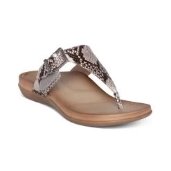 Aetrex Women's Rita Adjustable Thong Sandal - Snake