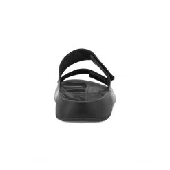 ECCO Women's 2nd Cozmo Two Band Slide - Black -Sandals Outlet 206823 01001 heel 78196.1650290640