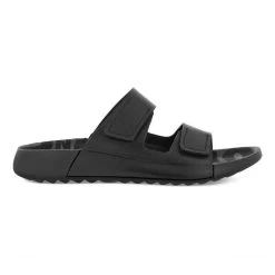 ECCO Women's 2nd Cozmo Two Band Slide - Black -Sandals Outlet 206823 01001 outside 34070.1650290627