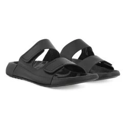 ECCO Women's 2nd Cozmo Two Band Slide - Black -Sandals Outlet 206823 01001 pair 72617.1650290631