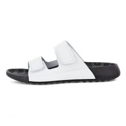 ECCO Women's 2nd Cozmo Two Band Slide - White -Sandals Outlet 206823 01002 left 30086.1650638459