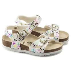Birkenstock Kids Rio Microfiber - Confetti White (Regular Width) -Sandals Outlet 22 10042.1621348347
