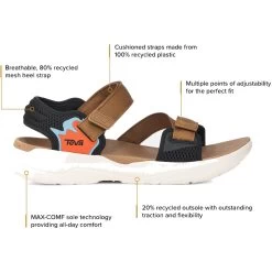 Teva Men's Zymic - Honey Brown / Black 13 Teva Men's Zymic - Honey Brown / Black -Sandals Outlet 2 28408.1679855094