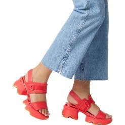 Sorel Women's Kinetic Impact Slingback Heel - Red Glo / Gum -Sandals Outlet 2 31154.1708979328