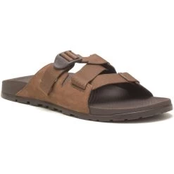 Chaco Men's Lowdown Leather Slide - Otter -Sandals Outlet 2 38797.1676991770