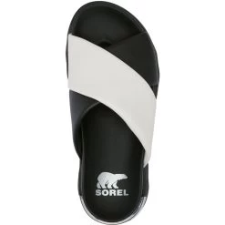 Sorel Women's Viibe Crisscross Slide - Black / Sea Salt -Sandals Outlet 2 89610.1708723357