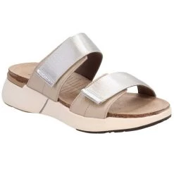 Naot Women's Calliope - Soft Ivory Leather / Soft Silver Leather / Silver Gray Woven Strap -Sandals Outlet 30831 p1 90876.1678901975