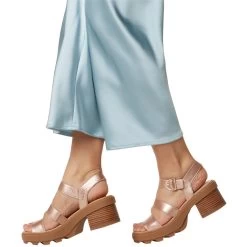 Sorel Women's Joanie Heel Ankle Strap - Warm Gold / Gum -Sandals Outlet 3 01070.1709056053