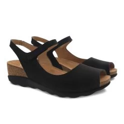 Dansko Women's Marcy - Black Milled Nubuck -Sandals Outlet 3 21660.1648065338