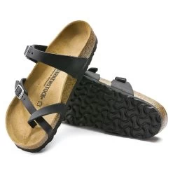 Birkenstock Women's Mayari Oiled Leather - Black (Regular Width) -Sandals Outlet 3 76816.1558635173