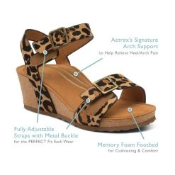 Aetrex Women's Lexa Quarter Strap Wedge - Black 17 Aetrex Women's Lexa Quarter Strap Wedge - Black -Sandals Outlet 4 10493.1622124285