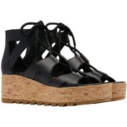 Sorel Women's Cameron Flatform Lace - Black / Gum 2 -Sandals Outlet 4 19552.1678811351