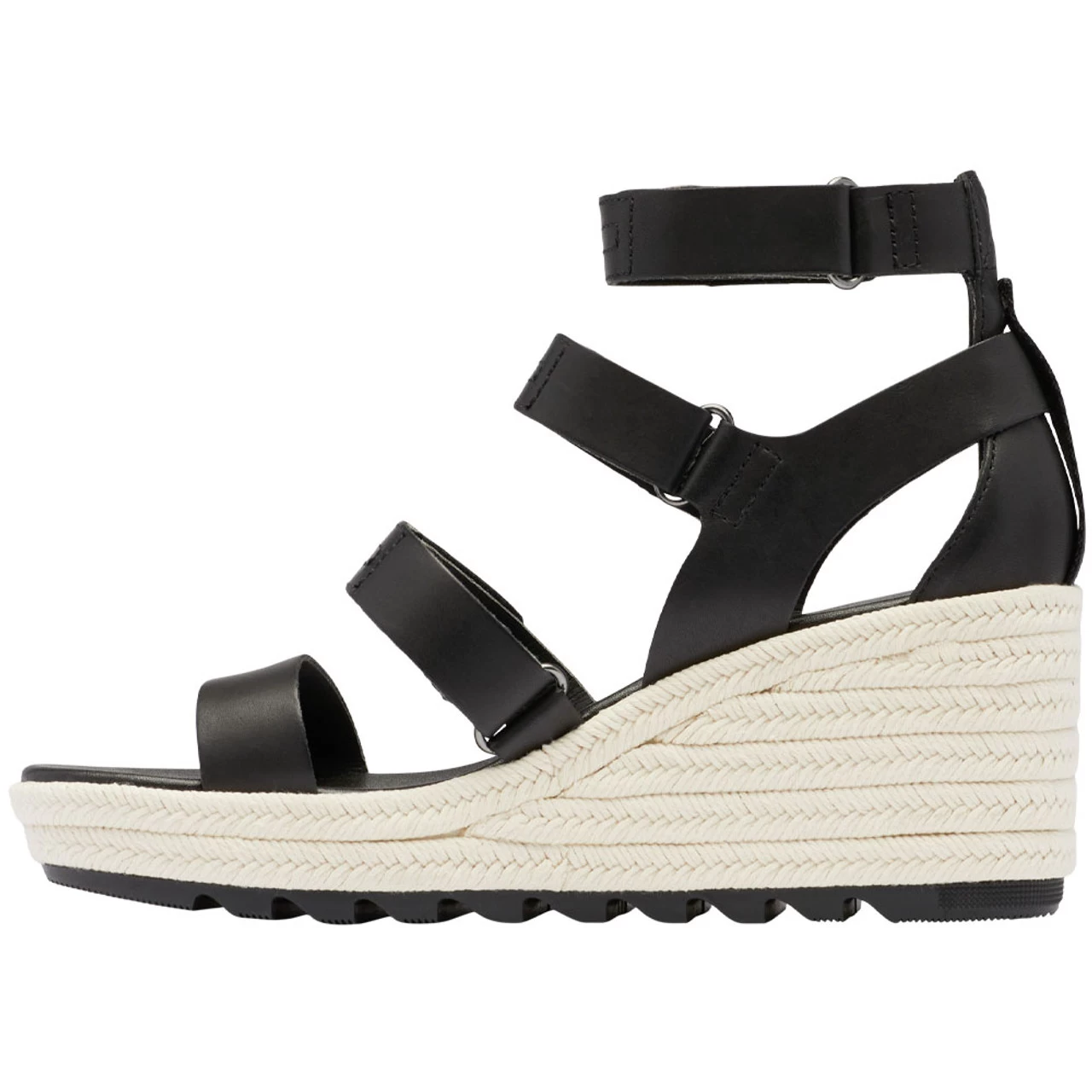 Sorel Women's Cameron Multistrap Wedge - Black / Chalk 4 Sorel Women's Cameron Multistrap Wedge - Black / Chalk - Image 2