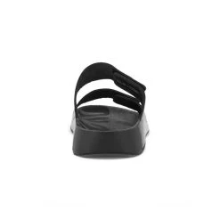 ECCO Men's 2nd Cozmo Two Band Slide - Black -Sandals Outlet 500904 01001 heel 75163.1650999623