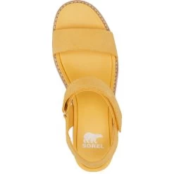 Sorel Women's Joanie IV Y Strap Wedge - Yellow Ray / Honey White -Sandals Outlet 55 59616.1709061930