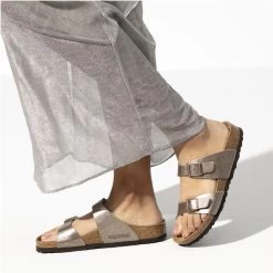 Birkenstock Women's Sydney Birko Flor - Graceful Taupe (Narrow Width) -Sandals Outlet 5 21491.1624564945