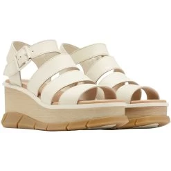 Sorel Women's Joanie III Ankle Strap Wedge - Chalk / Gum 17 -Sandals Outlet 5 62514.1678725649