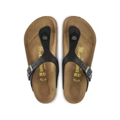 Birkenstock Women's Gizeh Oiled Leather - Black (Regular Width) -Sandals Outlet 5 78743.1560279678