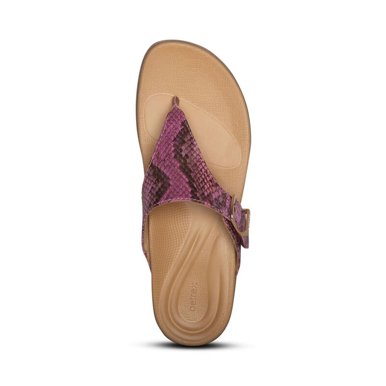 Aetrex Women's Rita Adjustable Thong Sandal - Pink Snake 7 Aetrex Women's Rita Adjustable Thong Sandal - Pink Snake - Image 5