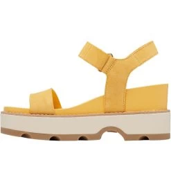Sorel Women's Joanie IV Y Strap Wedge - Yellow Ray / Honey White -Sandals Outlet 5 94303.1709061942