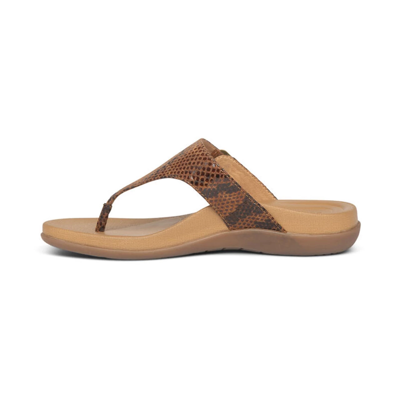 Aetrex Women's Rita Adjustable Thong Sandal - Brown Snake 5 Aetrex Women's Rita Adjustable Thong Sandal - Brown Snake - Image 3