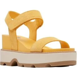 Sorel Women's Joanie IV Y Strap Wedge - Yellow Ray / Honey White -Sandals Outlet 66 47355.1709061951
