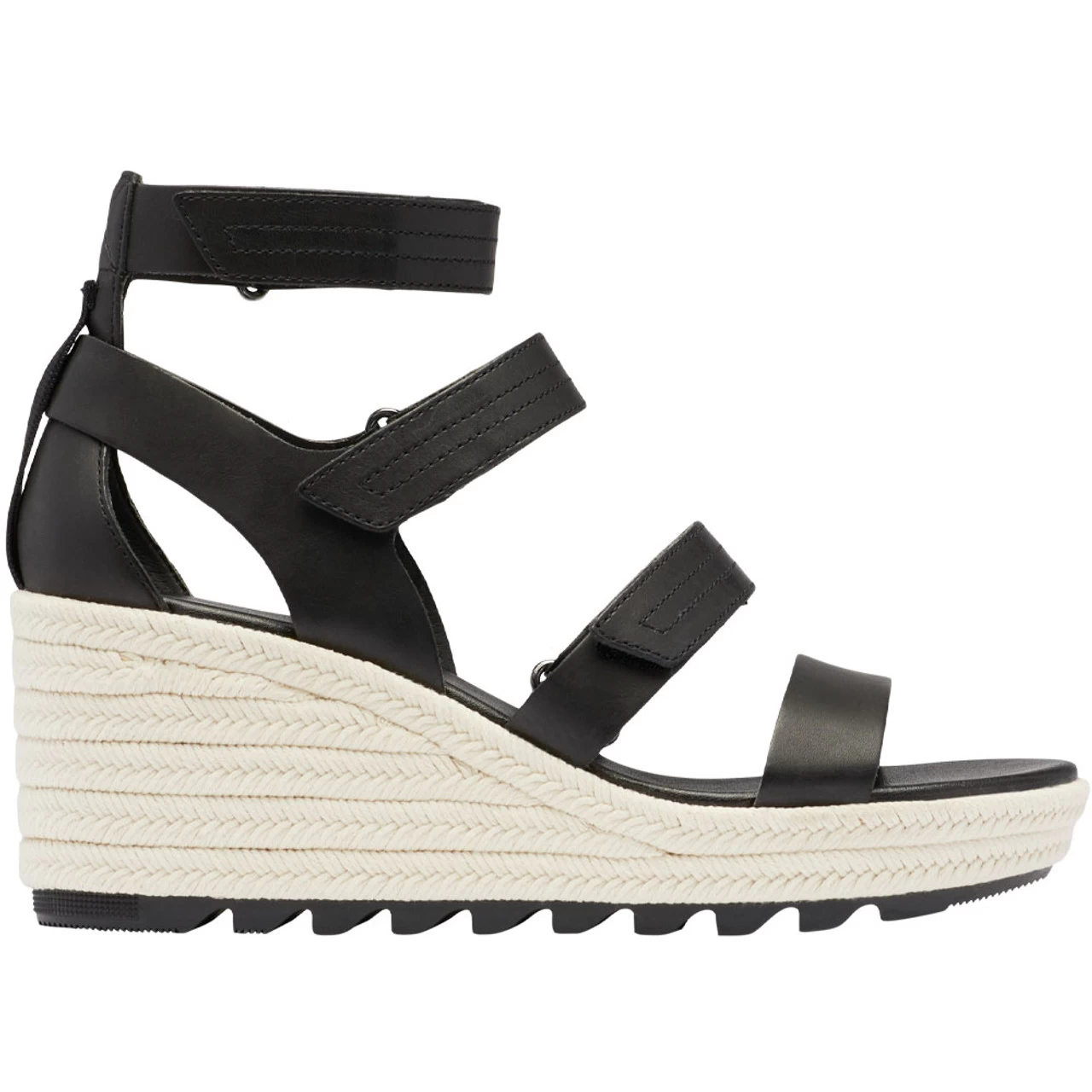 Sorel Women's Cameron Multistrap Wedge - Black / Chalk 3 Sorel Women's Cameron Multistrap Wedge - Black / Chalk