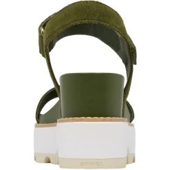 Sorel Women's Joanie IV Y Strap Wedge - Utility Green / Honey White -Sandals Outlet 6 16741.1707430912
