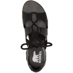 Sorel Women's Cameron Flatform Lace - Black / Gum 2 -Sandals Outlet 6 18838.1678811359