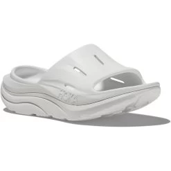 HOKA ONE ONE Unisex Ora Recovery Slide 3 - Lunar Rock / White -Sandals Outlet 6 25361.1710341238