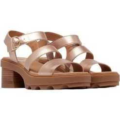 Sorel Women's Joanie Heel Ankle Strap - Warm Gold / Gum -Sandals Outlet 6 51325.1709056042