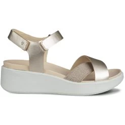 ECCO Women's Flowt Wedge Crossband - Pure White Gold